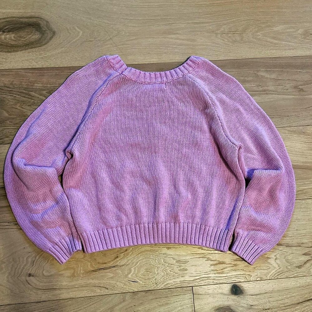 Pink H&M cropped cable knit sweater